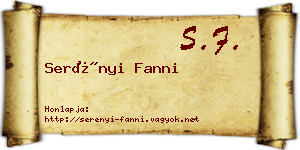 Serényi Fanni névjegykártya